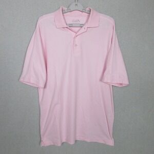 Arnold Palmer Mens Short Sleeve Polo Shirt Pink Golf Casual Size Large